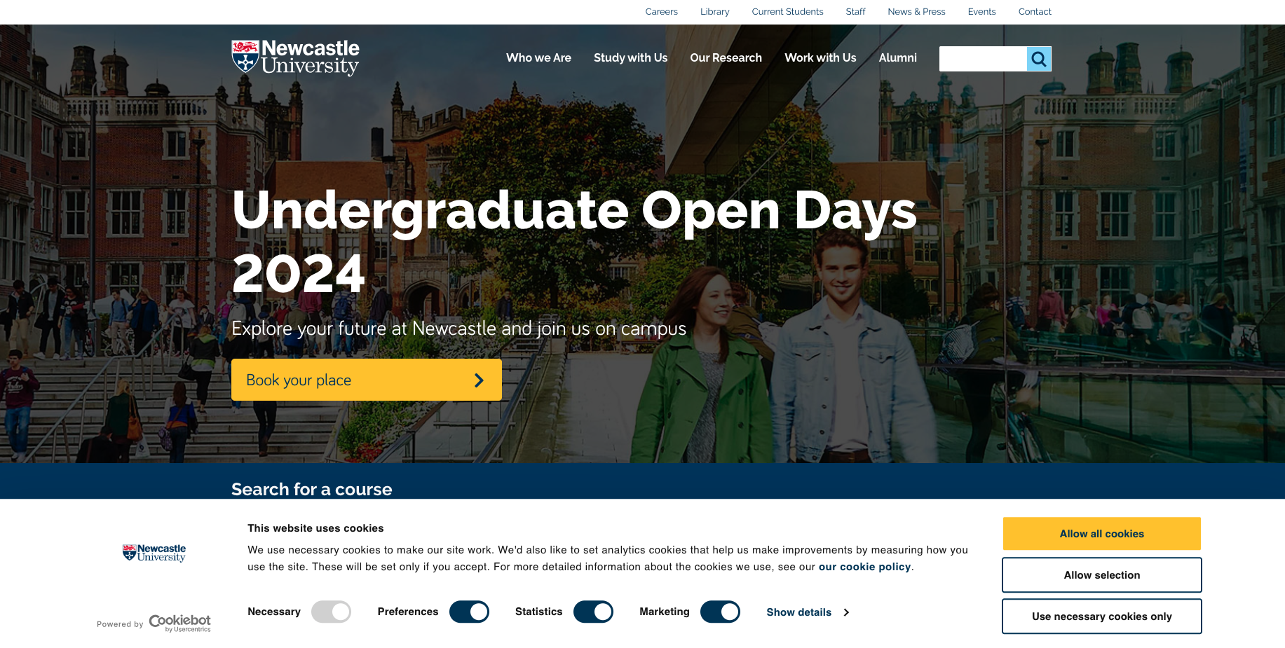 Newcastle University homepage